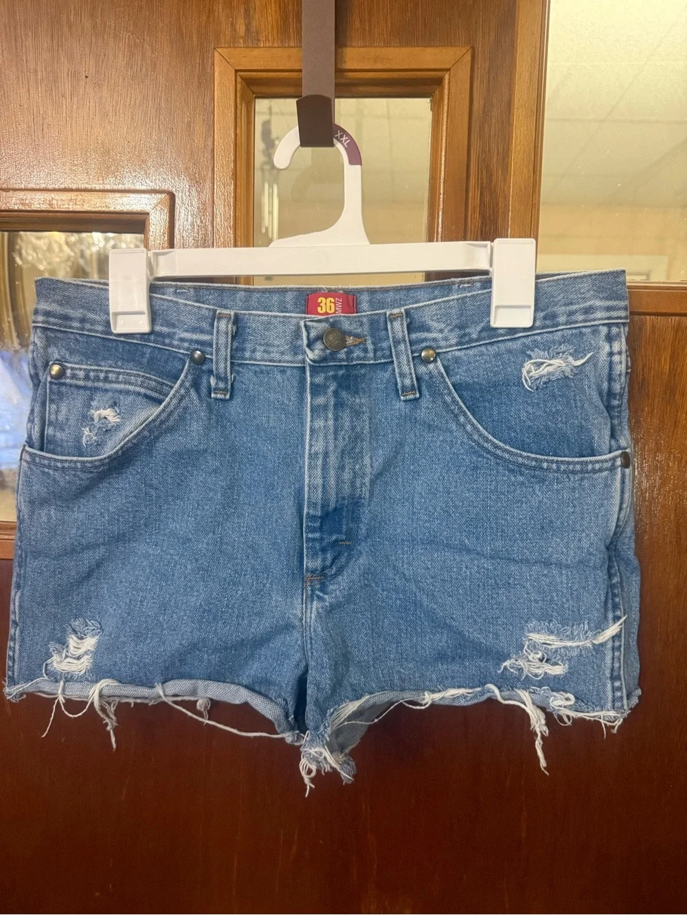 Wrangler 36MWZ Distressed Denim Shorts
